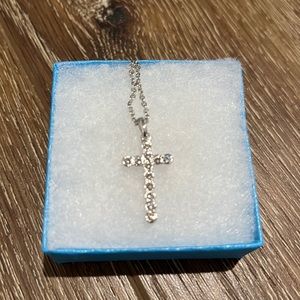 Touchstone Crystal cross pendant necklace (brand new still in box)